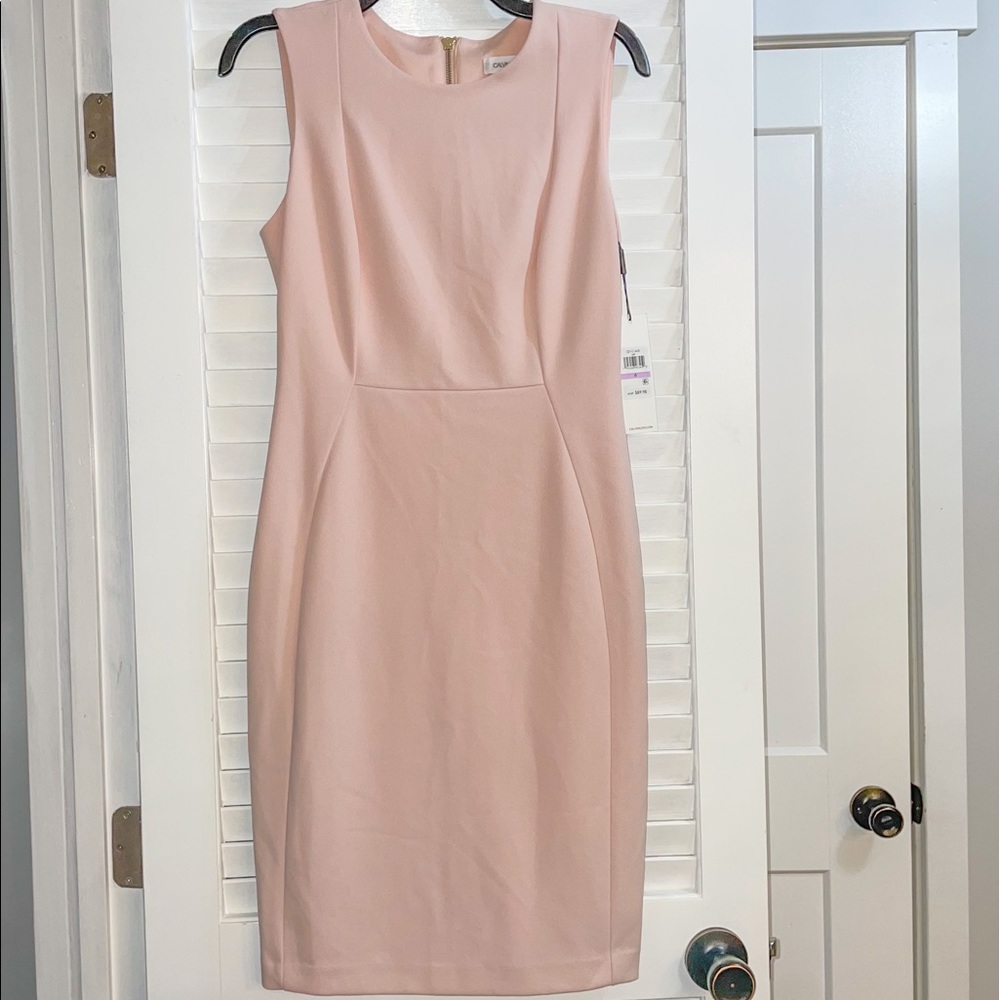 Calvin Klein Pink Sheath Scuba Dress